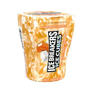 6x Ice Breakers Cubes Orange Cream Pop Chewy Candy - Refreshing Snack Treats Sweet Flavor Mints 40ct