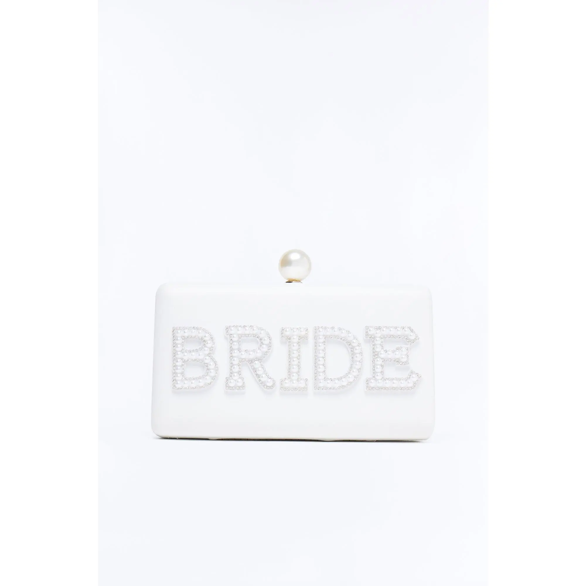 Bride's Pearls Faux Leather Clutch - Ivory