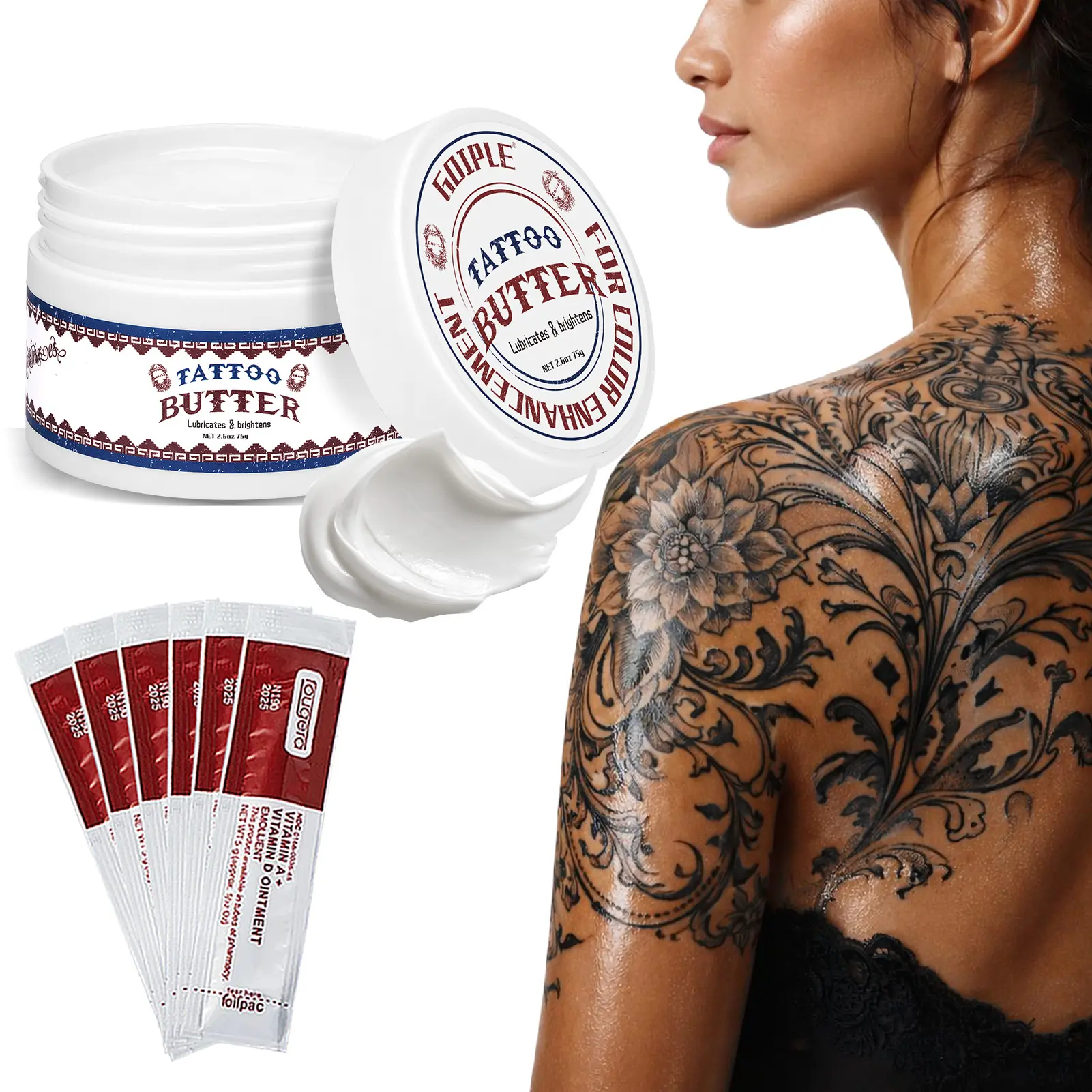 Tattoo Aftercare 2.6oz Cream for Before, During, and After Tattoo Process - Scar Repair, Gel, and Protective Balm for New & Older Tattoos