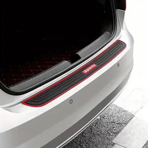 Universal Car Trunk Door Sill Protector, Rubber Strip Sticker Car Decorative Sticker Auto Rear Bumper Guard Scratch Protection Bar Black Styling Car Accessories, Sticker for Cars, 90cm/35.4in