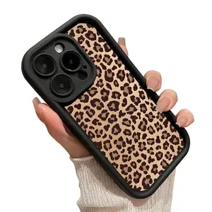 Leopard Print Pattern Case for iPhone17 Pro Max, Air 16 15 14 Pro Max 13 12 11 XR XS Plus Shockproof Drop Protection Rugged Durable Silicone Cover