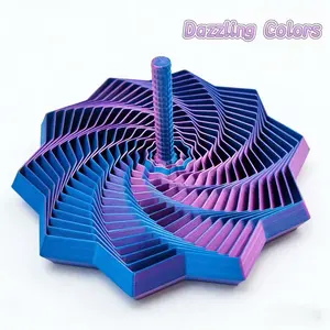 3D Printing Expanded Sensory Fidget Star with Handle Dazzling Colors 11.7cm Hypnotic Visual Fidget Toy Ideal Christmas Valentine's Day Gift Portable Compact Holiday Present
