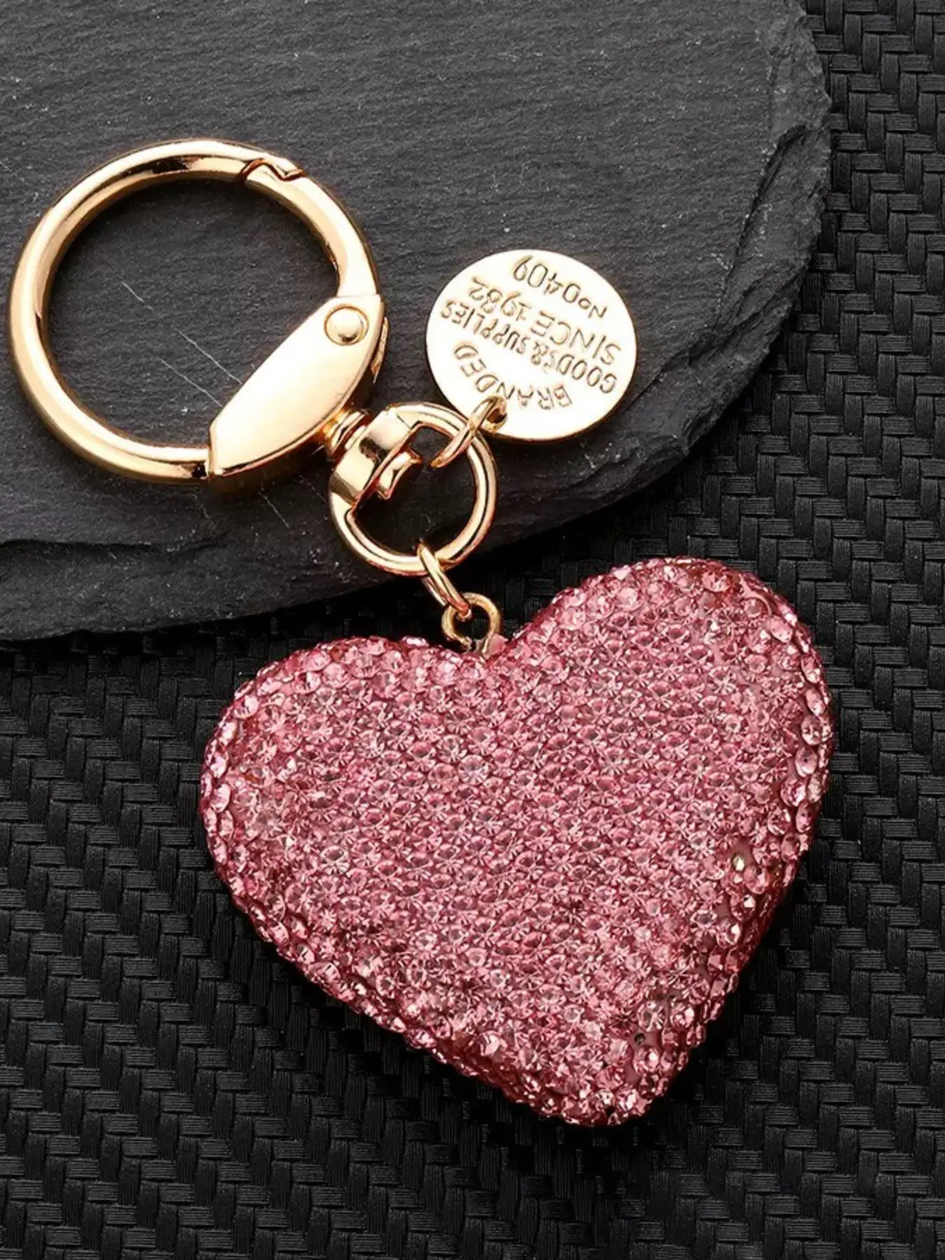 Cute Fashion Heart Keychain for Women, Bling Bling Keychains, Sparkling Rhinestone Heart Keyring Backpack Pendant, Beautiful Girl Couple Car Key Ring Gift, Heart Design Keychain, Keychain Accessory, Fashionable Alloy Keychain
