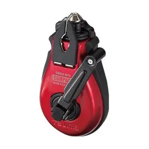 Tajima Chalk-Rite COMPACT CR701SFR Red and Black Portable Chalk Line Tool for Construction and Surveying