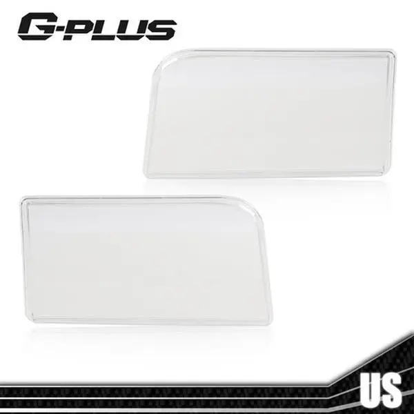 Fit For 1992-1996 Ford F150 F250 F350 Bronco Clear Headlights Replacement Lens Cover G-PLUS