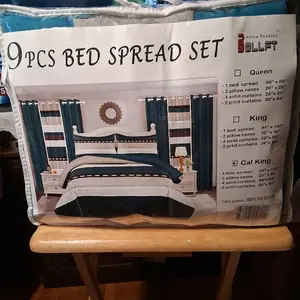 9-Piece Bedspread Set, Versatile Bedding for Bedroom Use