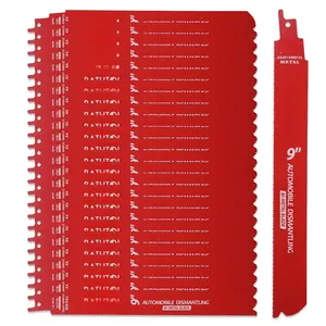 25 Pack 9 Inch 14/18 Tpi Reciprocating   for Metal , Carbide Alloy Steel Sawzall  for Automobile Dismantling with 8% Cobalt for  Life and   Speed