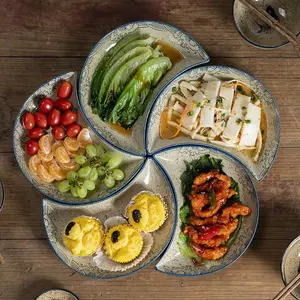 5pcs Moon Ceramic Serving Platter Set, Multiple Colors, Novelty Breakfast Platter, Snack and Nut Platter, Family Gathering Kitchenware