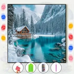 A 5D Diamond Painting Kit Featuring a Landscape Theme - a Complete Set of Round Rhinestone Art Diamond Art Mosaic Suitable for Beginners, Unframed Canvas Crafts for Home Wall Decoration, Perfect As a Birthday Or Valentine'S Day Gift - Frame Not Included