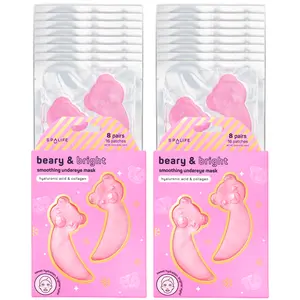 Bear Shaped Eye Patches | Smoothing Hydrogel Undereye Masks with Hyaluronic Acid & Collagen | 16 Pack