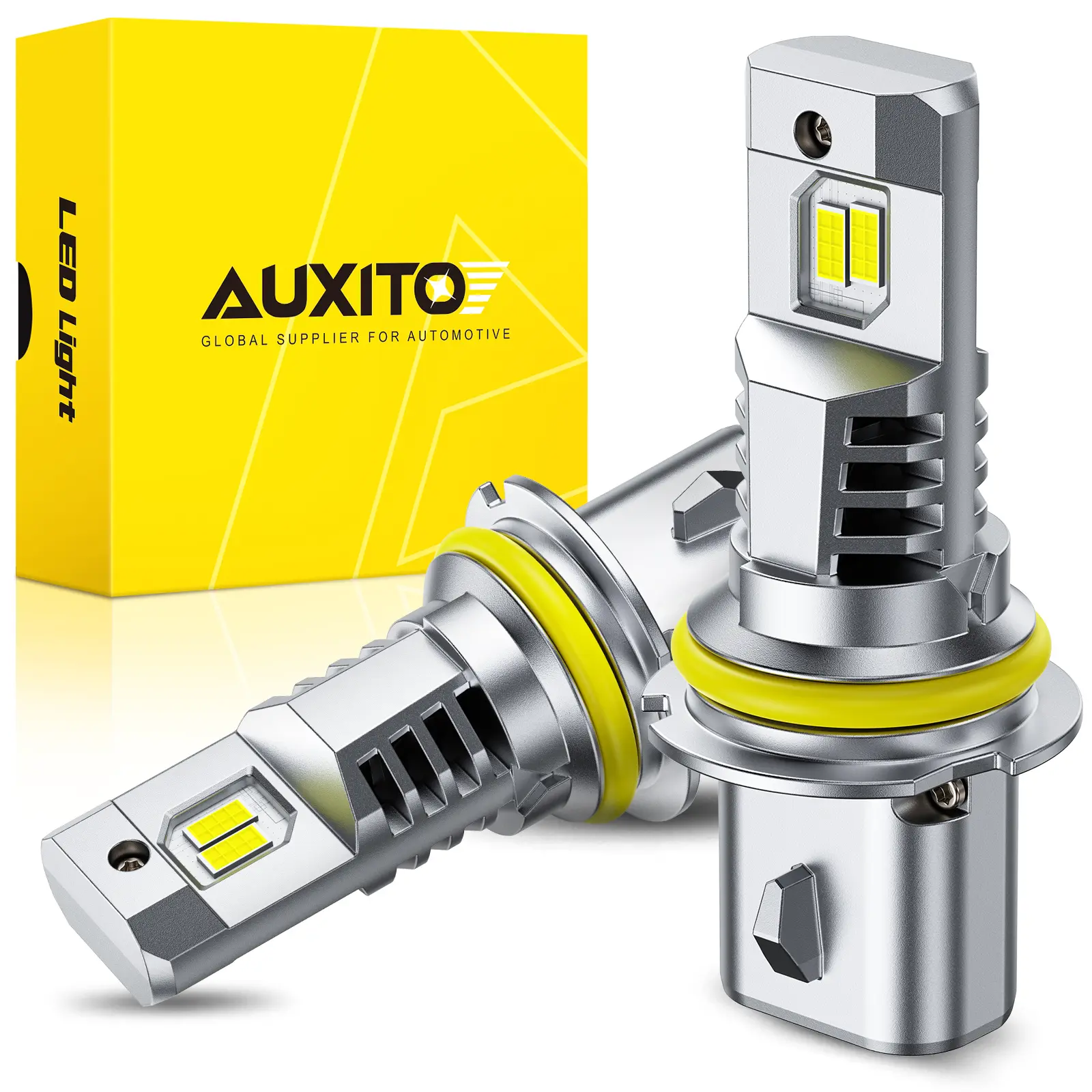 AUXITO 9007 Headlight Bulbs,40000LM 6500K Cool White 600% Brighter, HB5 Light Bulbs for Fog Light, Non-polarity, Plug and Play, Pack of 2