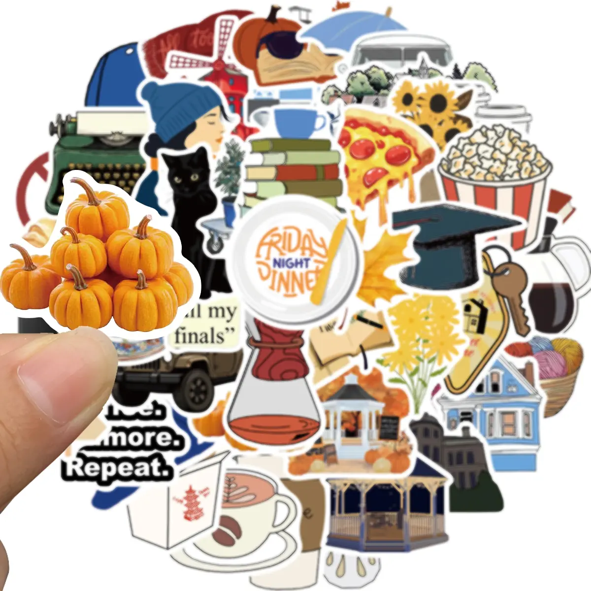 Gilmore 50pcs Vinyl Large Deluxe Stickers Variety Pack Stickers Kit, Laptop, Water Bottle, Scrapbooking, Tablet, Skateboard, Indoor/outdoor Use