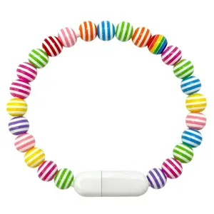 Portable Beaded Bracelet Charging Cable Type C 60W Fast Charge Gift for Women Emergency Phone Charger Durable and Stylish，Compatible with all devices USB-C，For HUAWEI iPhone15-17