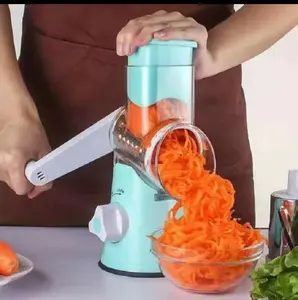 Vegetable Cutter & Slicer Manual Kitchen Cheese Chopper Machine with 3 Sharp Drums Multifunctional Garlic Potato Shredder 2025