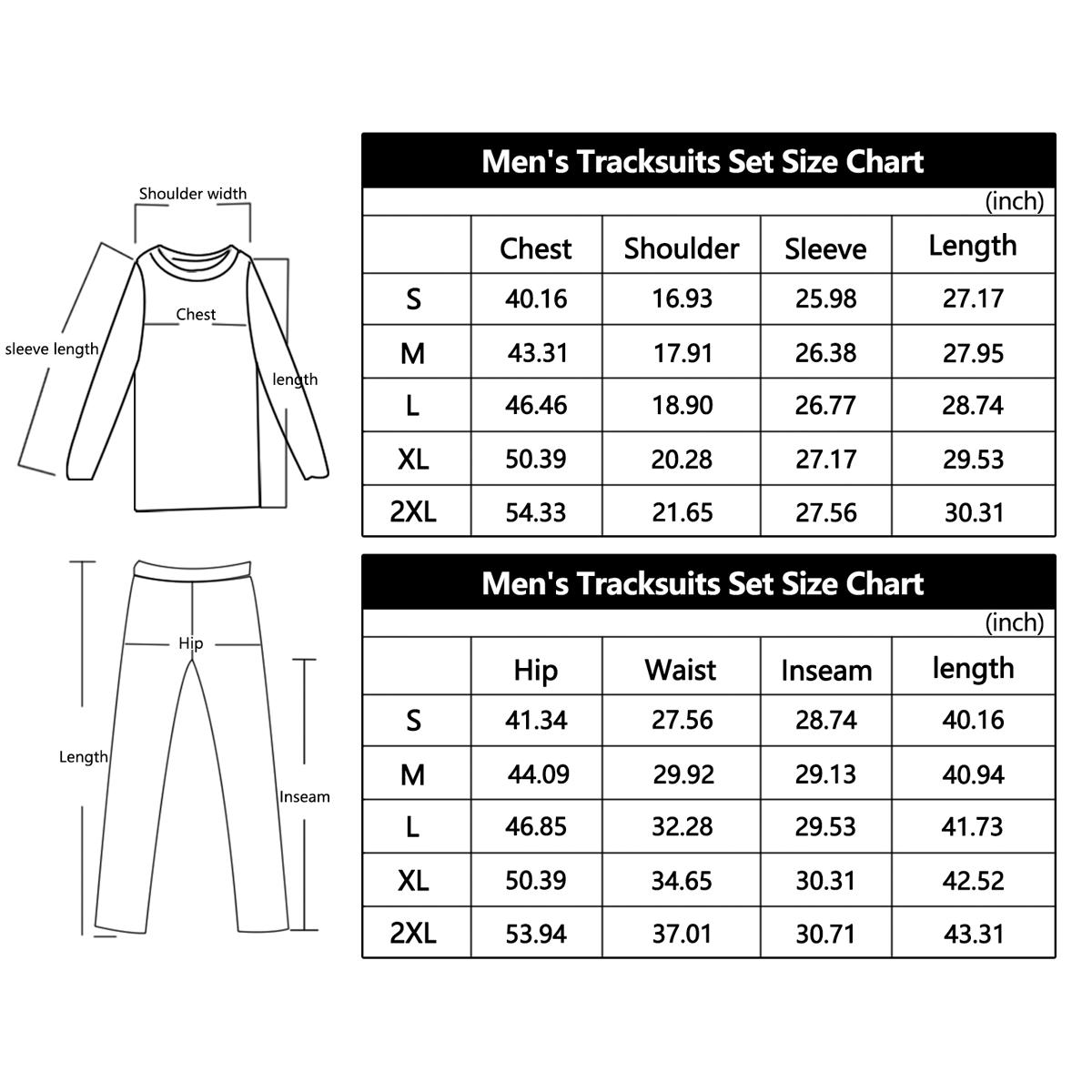 Men's Casual Athletic Tracksuit Long Sleeve Sweatsuit Set Full Zip Running Jacket and Pants 2 Piece Outfits Clothing Fabric Menswear Zipper Outdoor Pockets Formal Gamis