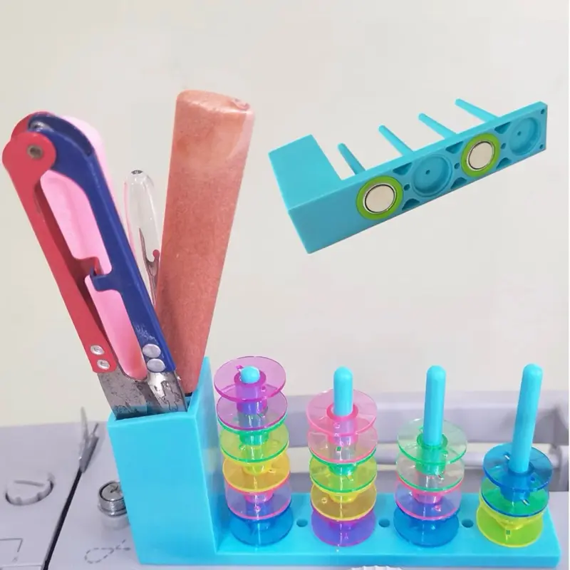 Sewing Bobbin Magnetic Holder - 2-Piece Multifunctional Storage Box with Magnetic Adsorption, Easy Threading for Machine Sewing Thread Organization