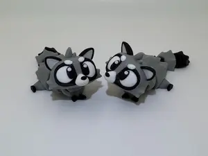 3D Printed Articulated Raccoon | 3DGOB Design | Poseable Cute Forest Animal | Fidget Desk Toy