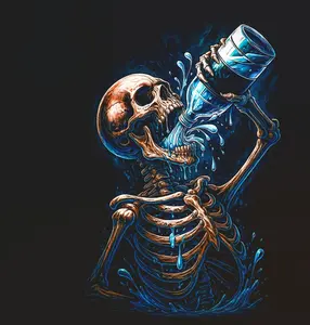 Halftone Skull Design for Black Fabric Ready to Press Heat Transfer DTF Transfer Direct to Film Heat Press Settings 300-320°F Cotton Polyester Firm Press Instructions