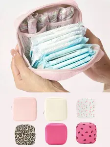 Portable Sanitary Pad Storage Bag, Large Capacity, Simple Style, Ideal for Travel, Cosmetic Bag, Cosmetics Organizer, Essential for Women, All Seasons
