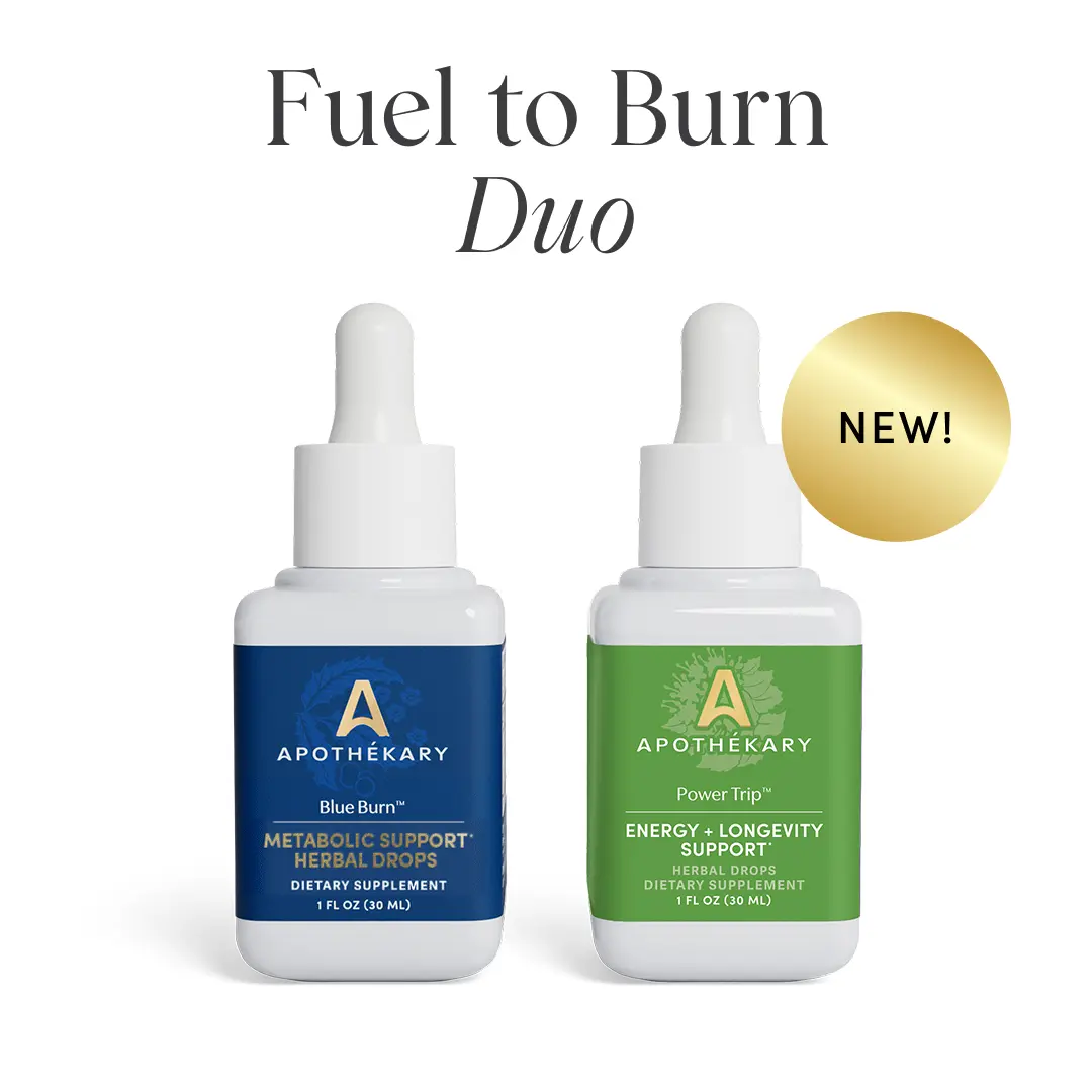 Apothékary Fuel to Burn Duo - Metabolic + Energy, NMN for NAD+ Support and Longevity Herbal Drops* | Made in the USA
