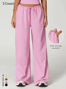 Women's Draped Wide Leg Pants, Casual Comfy Trousers for Gym and Outdoor Activities, Ladies Bottoms for Daily Wear, Casual Lounge Pants