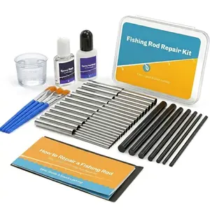 Fishing Rod Repair Kit , Easy&Quick Approach to Repair Broken Fishing Pole with Epoxy Glue and Stainless steel metal pipe