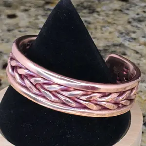 RESERVED CUSTOM MADE ORDER FOR *BH*  Pure Copper    6 1/2" x 3/4"   Hand-Woven Cuff Bracelet – Handmade Artisan Jewelry – Unisex