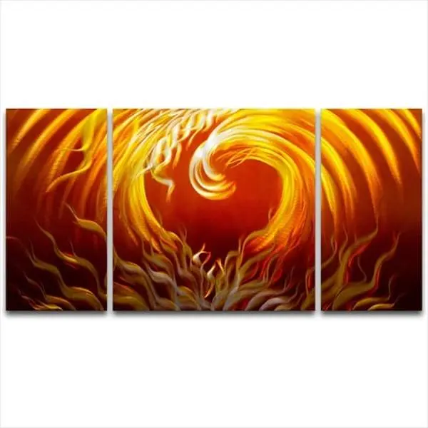 48 X 24 in. Passion Burns 3-Paneled Handmade Metal Wall Art