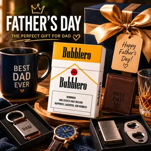 Bubblero Bubble Fidget Stress Relief Toy, Cigarette Box Style Reusable Pop Toy for Adults, Father's Day Gift for Dad Who Smokes, Funny Novelty Gift for Christmas, New Year & Graduation Party, Viral Prank Toy, Squishy Maker Desk Toy, White Elephant Gift