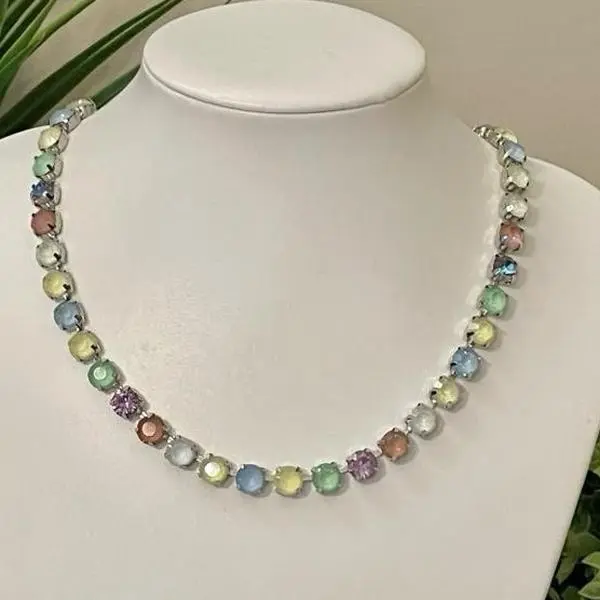 Palmer Jewel Candy Vibes Multicolor Stone Jewelry for Women, Silver Chain Necklace with Vibrant Gemstones for Versatile Occasions, Dainty Necklace