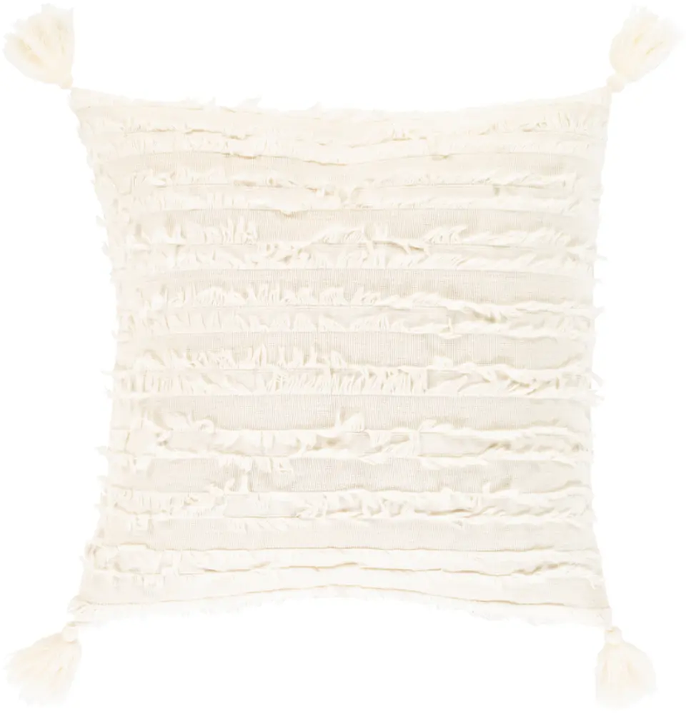Livabliss SEN001-2222 Durable Cotton 22x22 in. Flat Weave Sereno Pillow Cover, Ivory - Beach Decor, Decorative Throw Pillow Cover, Spot Clean