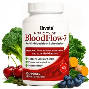 BloodFlow-7 by Hrvsta - Nitric Oxide Booster, Supports Healthy Blood Flow, Improves Circulation, Dilates Vascular Vesicles - L-Arginine, L-Citrulline, Trans-Resveratrol - Healthy Dietary Supplements + Vitamins Health & Fitness