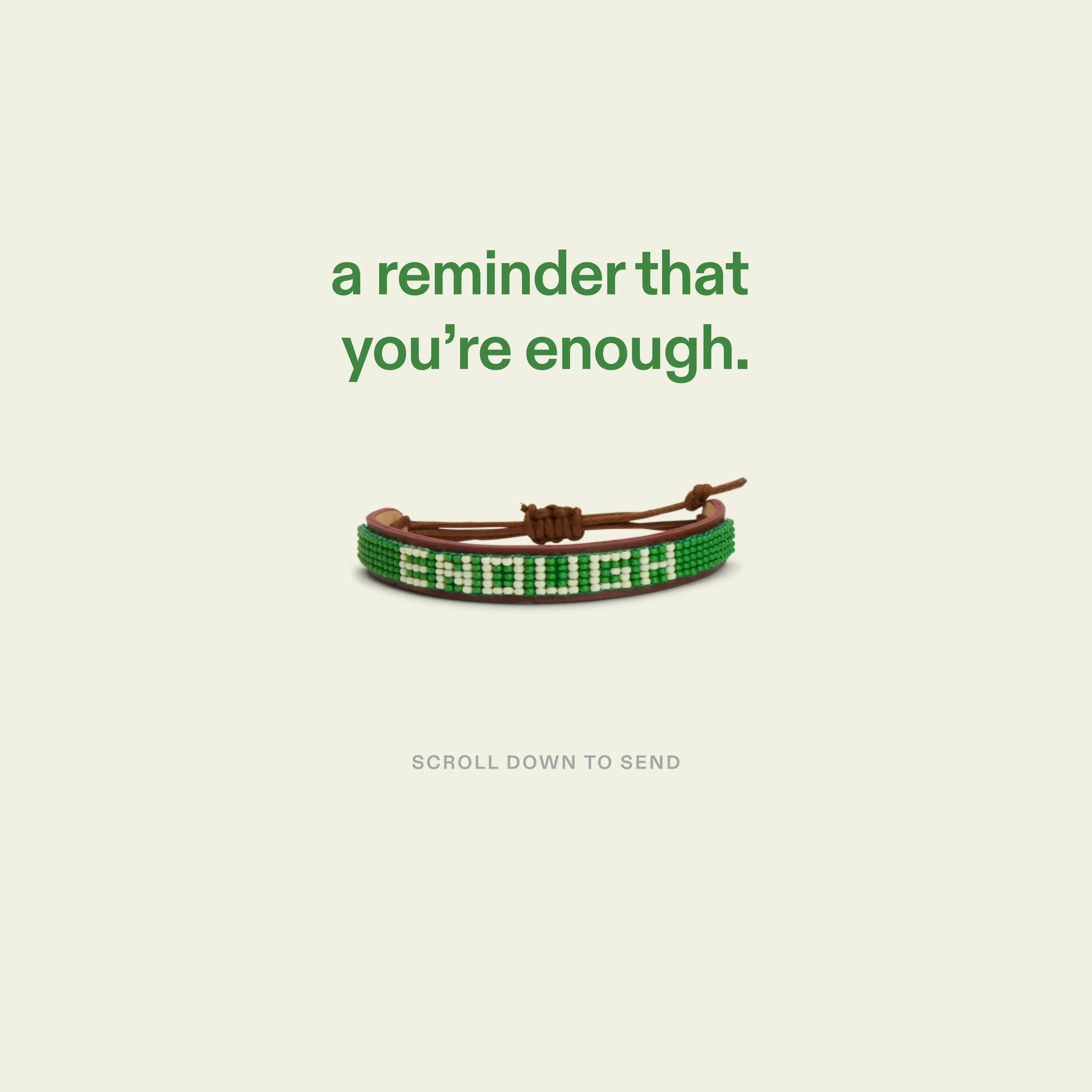ENOUGH Statement Bracelet, Genuine Leather with Glass Beads, Fashion Costume Jewelry Accessory for Daily Wear and Daily Reminders that You Are Enough!