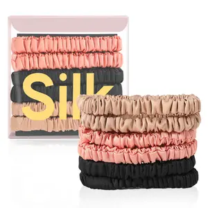6Pcs Silk Hair Ties Small Silk Scrunchies for Women Girls Thin Skinny Hair Sleep Scrunchies No Damage