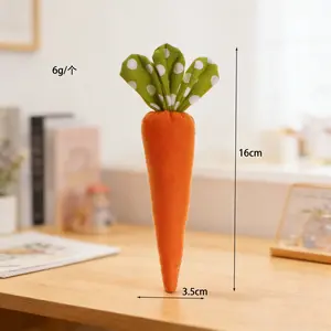 Easter Fabric Carrot Decorative Ornaments 5pcs Mixed  Handmade Ornaments for Home Tray Decorations Holiday Party Supplies 16cm Tall 3.5cm Wide