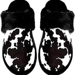 Western Slippers Cow Print