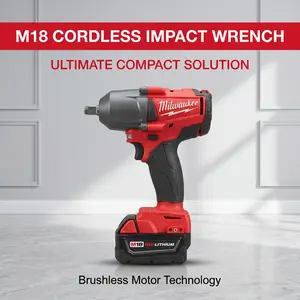 Milwaukee 900N 20V M18 1/2" Brushless Impact Wrench, 900 N·m Max Torque, 0-2,800 RPM / 0-3,200 IPM, 4-Mode Drive Control, For Heavy Duty Automotive And Truck Repair,Compact Multi-Tool