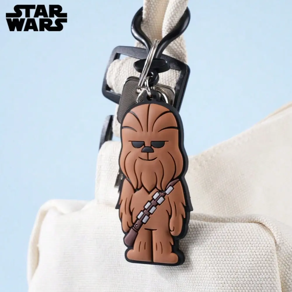 1PC Star Wars Officially Licensed Star Wars Chewbacca Wookiee Soft Touch Bag Clip Cute Keyring Keychain for Bags Decoration Bag Hangings Key Chain Accessory Souvenir for Family Friends Fans Mother's Day Birthday Christmas Gifts