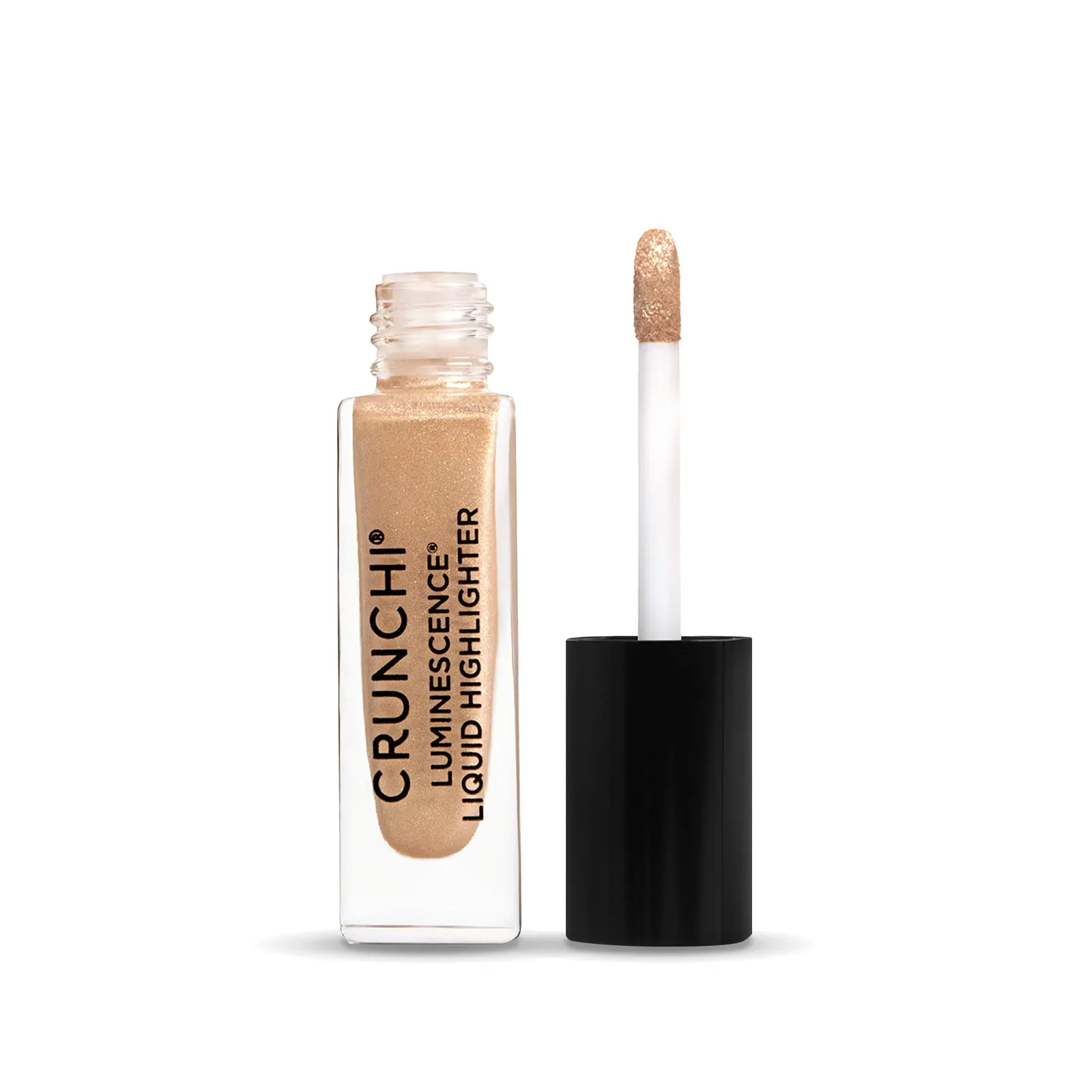 Crunchi Luminescence Liquid Highlighter - Golden Dew Neutral Gilded Gold, Hydrating Plant Squalane, Long-Wearing, Vegan, Gluten-Free, Non-GMO, Toxic-Free