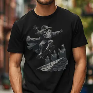 Wizard Skateboarding T-Shirt, Vintage 90s Graphic Style Shirt, Unisex Meme Cringe Funny Dumb Sweatshirt, Menswear Womenswear Top Fit