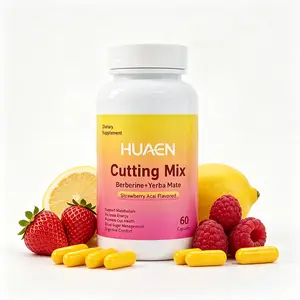 HUAEN Cutting Mix Capsules - Berberine & Yerba Mate Complex, 60 Count, No-Mess Alternative to Drink Mix, Supports Metabolism, Energy & Gut Health