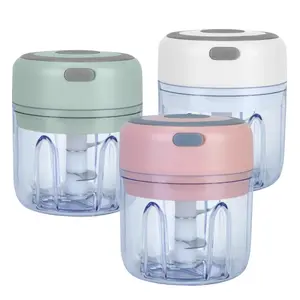 Mini Electric Garlic Chopper, 8.45OZ Cordless Rechargeable Food Chopper, Portable Wireless Garlic Mincer Blender for Onion Chili Nut Ginger Pepper Meat Baby Food