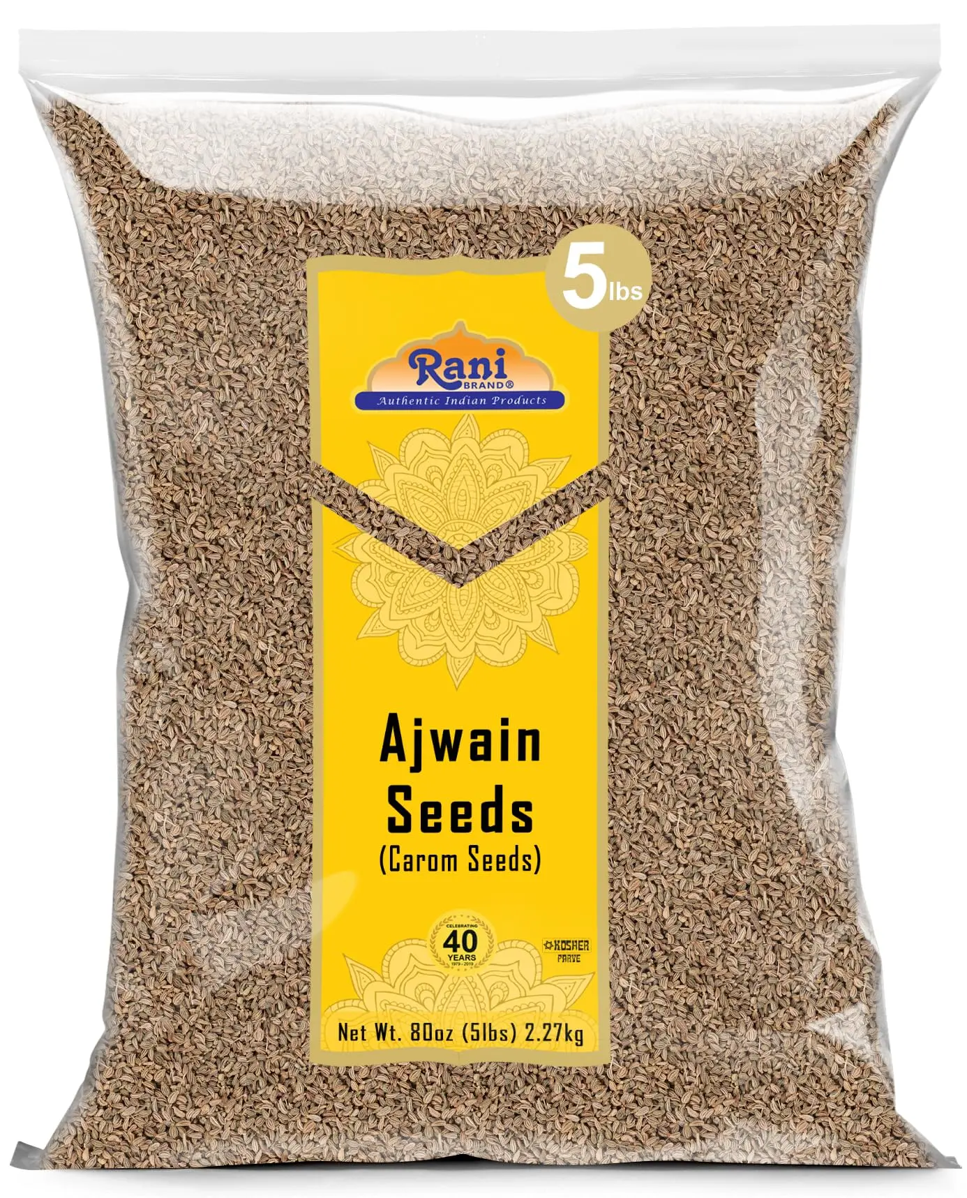 Ajwain Seeds (Carom Bishops Weed) - 80oz (5lbs) 2.27kg - Rani Brand Authentic Indian Products