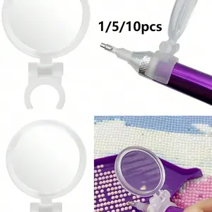 1/5/10pcs Diamond Painting Magnifying Glass Set, LED Diamond Pen Light with Magnifier, Ideal for Cross Stitch Beading Handmade Crafts