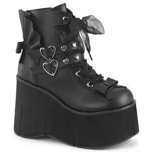 Demonia Kera-55 Black Vegan Leather Ankle Boots