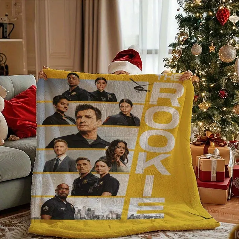 A rookie printed flannel blanket, super soft, comfortable and durable, perfect for home, office or travel, perfect gift for fans 50*40