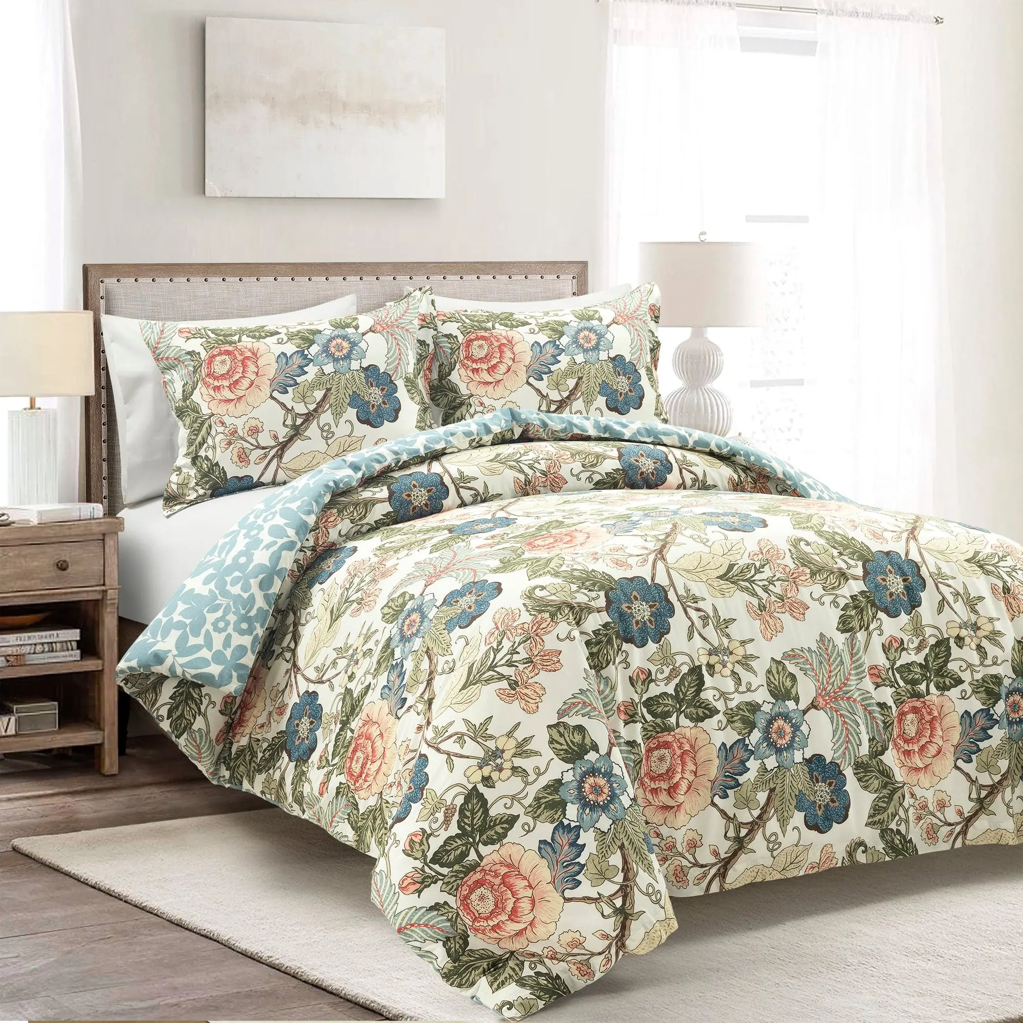 Lush Decor Sydney Reversible Cotton Duvet Cover Set