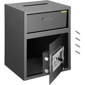 Spring new arrivals Digital Depository Safe 1.7 Cubic Feet Made of Carbon Steel Electronic Code Lock Depository Safe with Deposit Slot with Two Emergency Keys Depository Box for Home Hotel Restaurant and Office