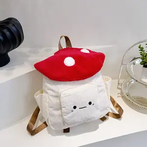 3D mushroom design denim backpack, adjustable shoulder straps, suitable for daily use, stylish and practical, perfect for everyday carry