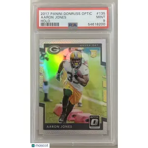 2017 PANINI DONRUSS OPTIC HOLO AARON JONES #135 Prizm Rookie Packers PSA 9 Mint